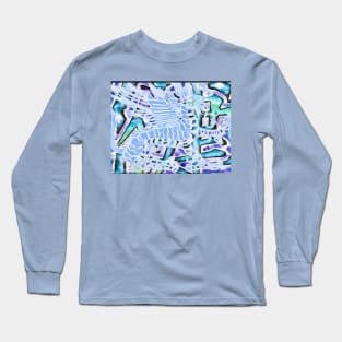 Abstract print in blue, purple, and green Long Sleeve T-Shirt